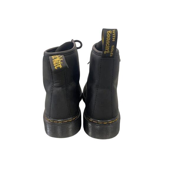Dr Martens Black Leather Combat Boots Juniors Grunge Fall Dark Academia Youth 3 - Picture 4 of 9
